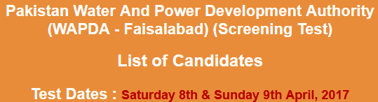 WAPDA Hospital Faisalabad Jobs NTS Test Result 2023 8th, 9th April Online