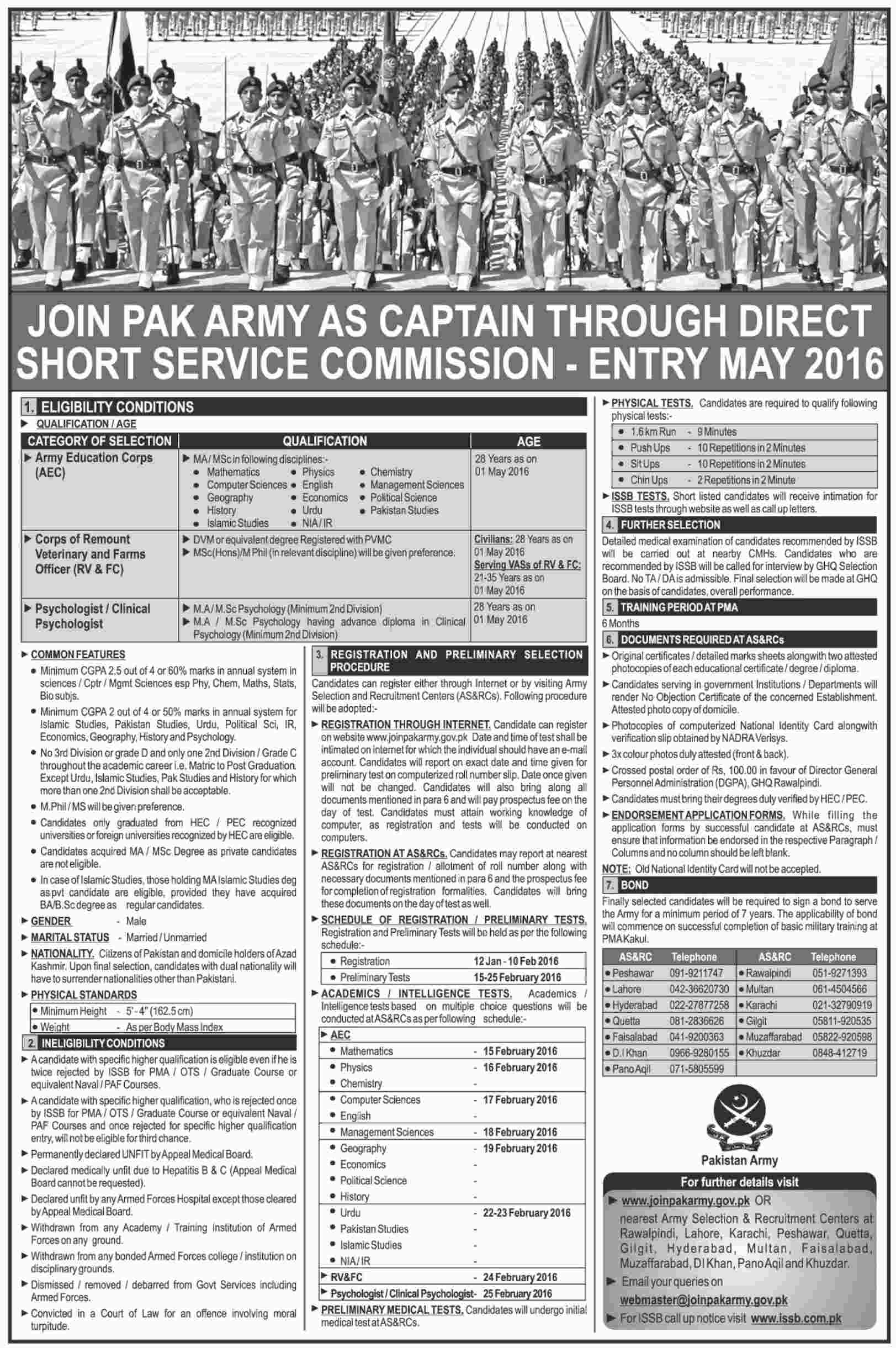 date form last bank 2017 Jobs www.joinpakarmy.gov.pk SSC Short Captain Service 2017