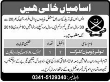 How To Join SSG Army Pakistan Jobs 2024 After Matric, Intermediate As a Clerk