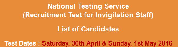 NTS Invigilation Staff Test Result 2023