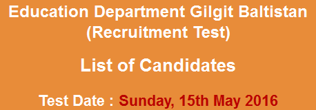 Education Department Gilgit Baltistan EST Teachers NTS Test Result 2023 15th May