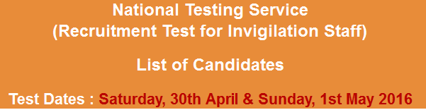 NTS Invigilators Test Result 2023 30th April, 1st May Answer Keys