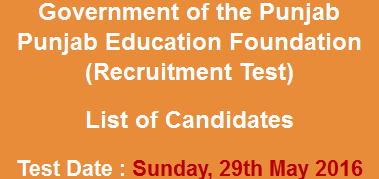 Punjab Education Foundation PEF Officers, Executive Assistant NTS Test Result 2023 29th May