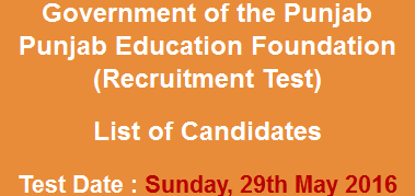 Punjab Education Foundation PEF Officers, Executive Assistant NTS Test Result 2024 29th May