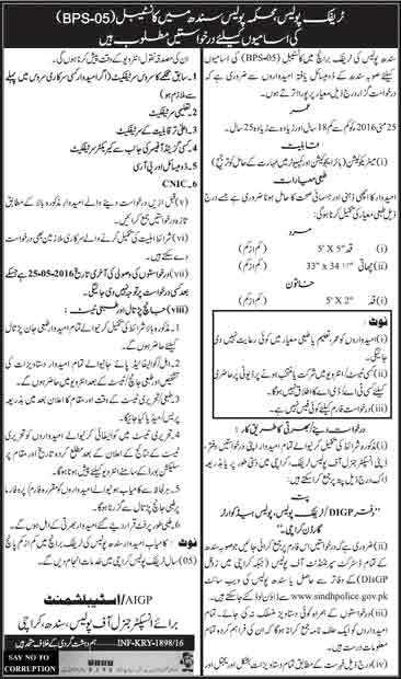Traffic Police Constable Sindh Jobs 2023 For Male, Female Application Form