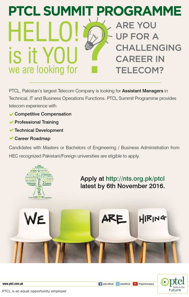 PTCL Summit Program Jobs 2023 NTS Application Form IT Branch Manager Vacancies  