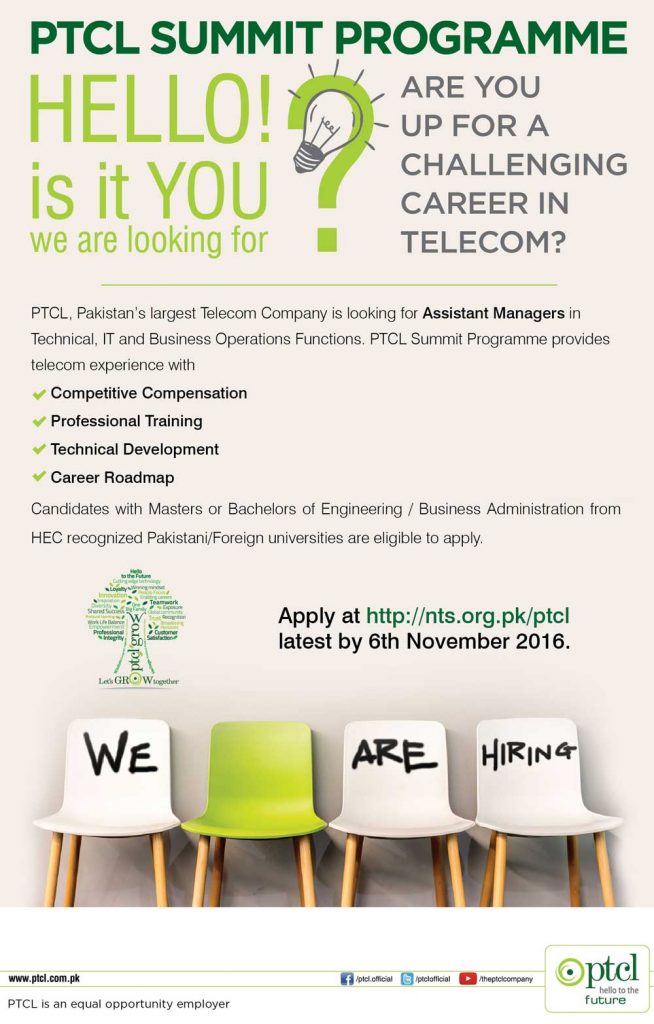 PTCL Summit Program Jobs 2024 NTS Application Form IT Branch Manager Vacancies  