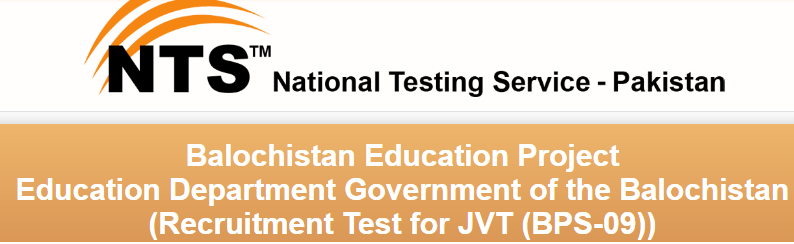 Balochistan Education Department JVT Teachers Jobs 2024 Male, Female NTS Application Form