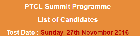 PTCL Summit Programme NTS Test Result 2024 27th November Check Online