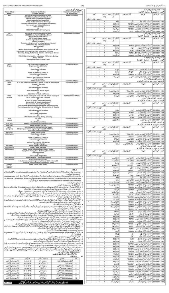 District Layyah Educators Jobs 2023 ESE, SESE, Assistant Education Officer Form