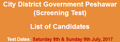 City District Government Educational Institutions KPK NTS Test Result 2023 8th, 9th July