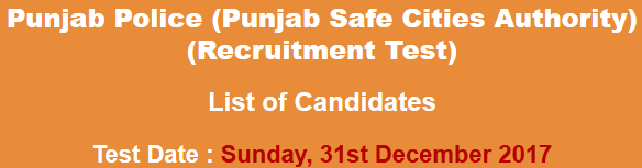 Punjab Police PSCA Communication Officer / Specialist NTS Test Result 2024 31st December 2024