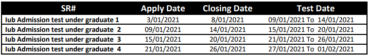 IUB Spring Admission 2024 Date Schedule