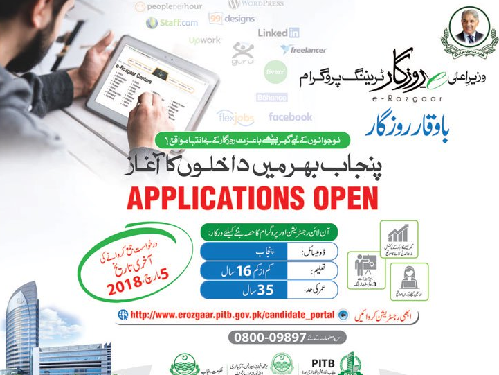 CM Punjab e-Rozgar Scheme 2023 Training Registration For Graduate Form