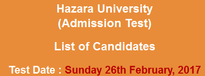 Hazara University M.Phil, PhD Admission NTS Entry Test Result 2023