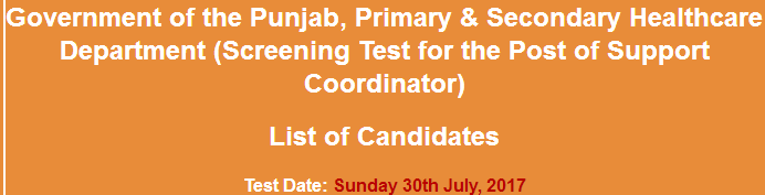 Primary, Secondary Healthcare Support Coordinator NTS Test Result 2023 30th July