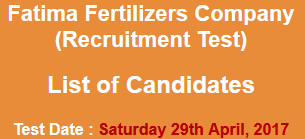 Fatima Fertilizer Company Apprenticeship NTS Test Result 2024