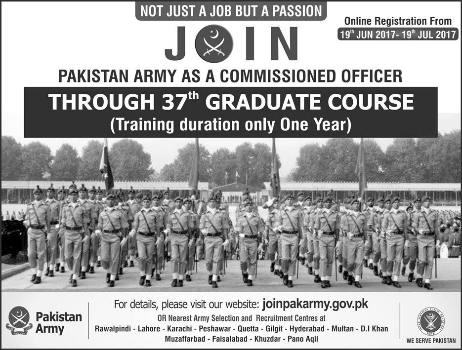 Join Pakistan Army Commissioned Officer Jobs 2023 37th Graduate Course joinpakarmy.gov.pk
