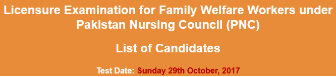 PNC Licensure Examination for Family Welfare Workers NTS Test Result 2023 29th October