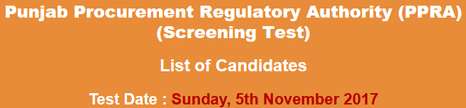 Public Procurement Regulatory Authority PPRA NTS Test Result 2023 5th November