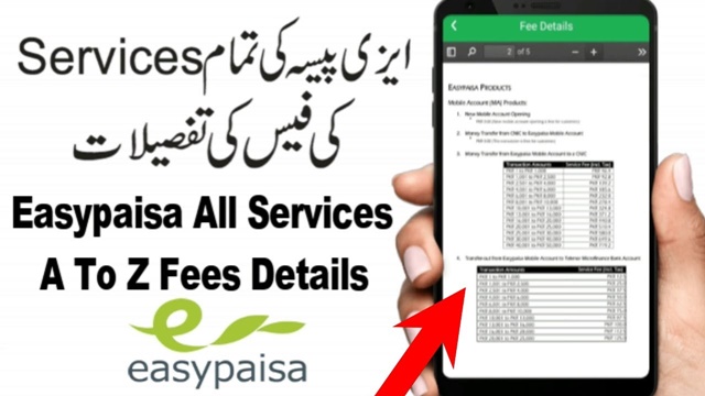 Easypaisa Charges List 2024 Withdrawal, Sending, New Account