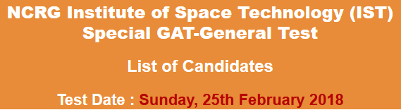 Institute of Space Technology IST MS, PhD Admission NTS GAT Test Result 2024 25th February