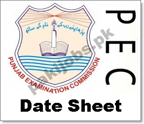 Sahiwal Board 5th, 8th Class Date Sheet 2023 pec.edu.pk Online Download
