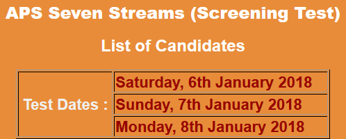 APS Seven Streams Jobs NTS Test Result 2023 6th, 7th, 8th January Answer Keys