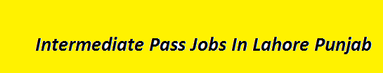 Intermediate Pass Jobs In Lahore Punjab 2024 District, Tehsil Wise GOVT Vacancies