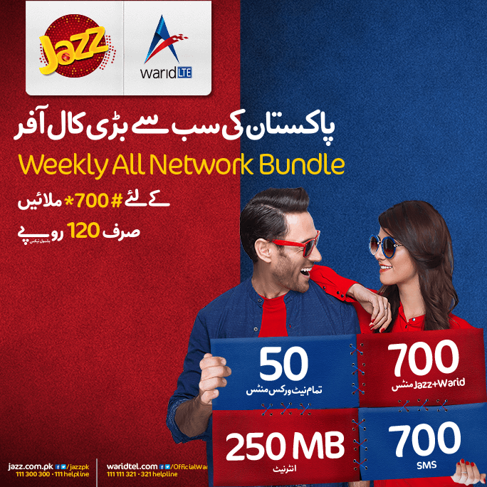 Jazz Weekly All Network Offer 2023 Free Warid On-net Call Minutes, Free SMS, Free Internet MBs Activation Deactivation Codes