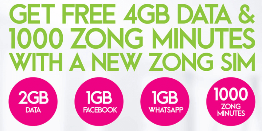 Zong New Sim Offer Code 2024 Free Internet ,Call, SMS