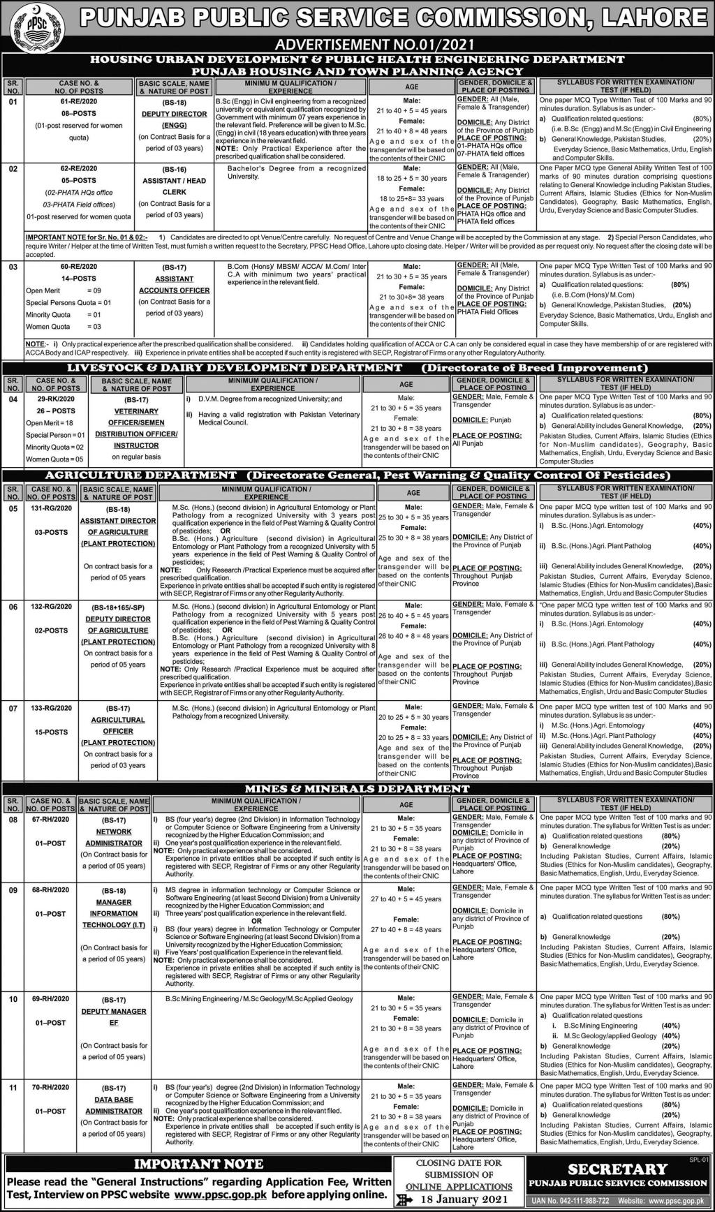 PPSC Punjab Agriculture Department January Jobs 2023 Online Application Form www.ppsc.gop.pk