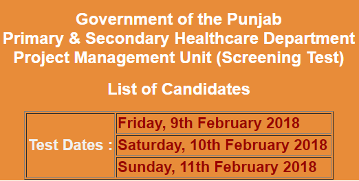 Project Management Unit Punjab NTS Test Result 2023 9th, 10th, 11th February