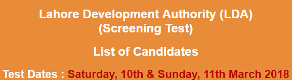 Lahore Development Authority LDA NTS Test Result 2023 10th, 11th March