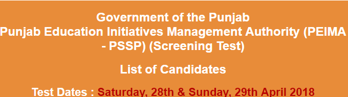 Punjab Education Initiatives Management Authority PEIMA NTS Test Result 2023 28th, 29th April