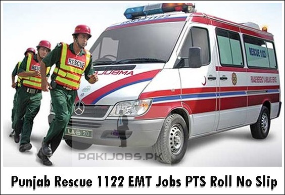Punjab Rescue 1122 EMT Jobs PTS Roll No Slip 2023 Online Test Dates