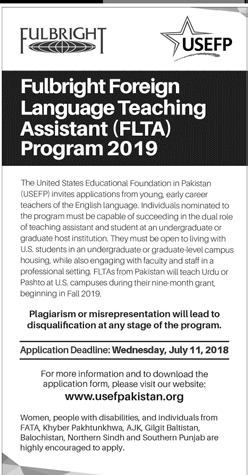 Fulbright FLTA Program 2023 Application Form Last Date Foreign Language Teaching Assistant