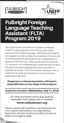 Fulbright FLTA Program 2024 Application Form Last Date Foreign Language Teaching Assistant