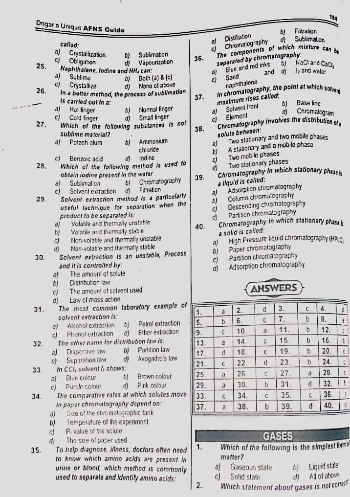 Pak Army AFNS Test Sample Paper