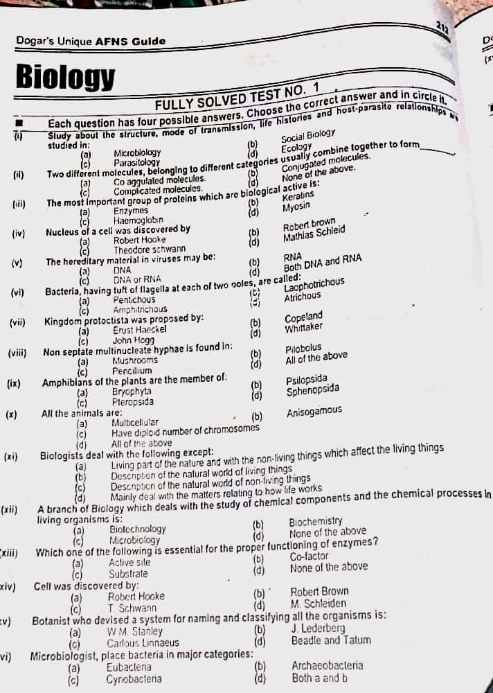Pak Army Nurse Sample Paper