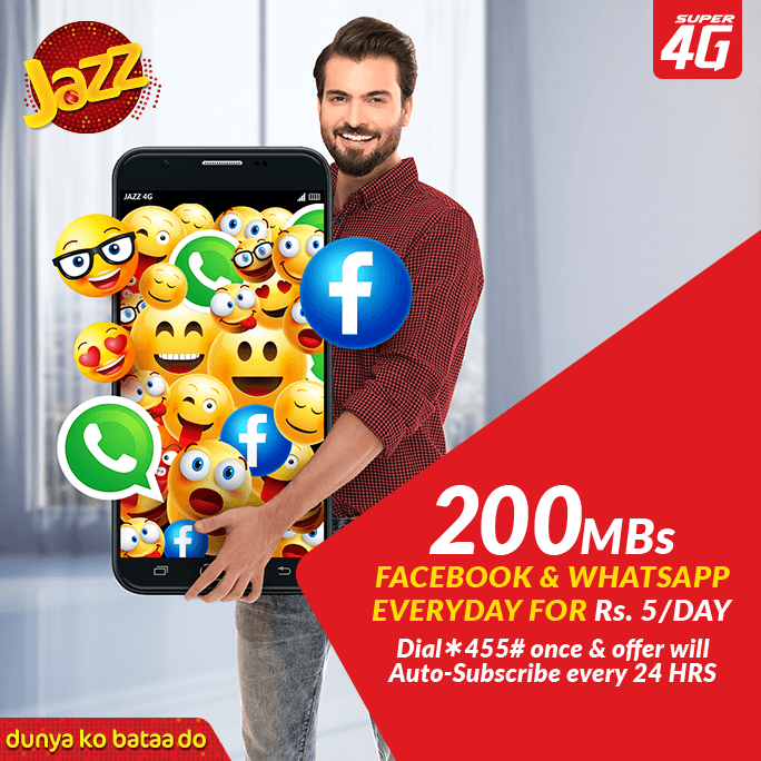 Jazz Internet Packages For Facebook And Whatsapp 2023 Daily Basis