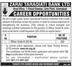 ZTBL OG 3 Jobs 2023 OTS Application Form Zarai Taraqiati Bank