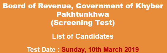KPK Revenue Authority KPRA Jobs NTS Test Result 2023 10th March