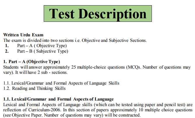 PEC 5th Class Urdu Guess Paper 2023 Pattern Important Questions Confirm
