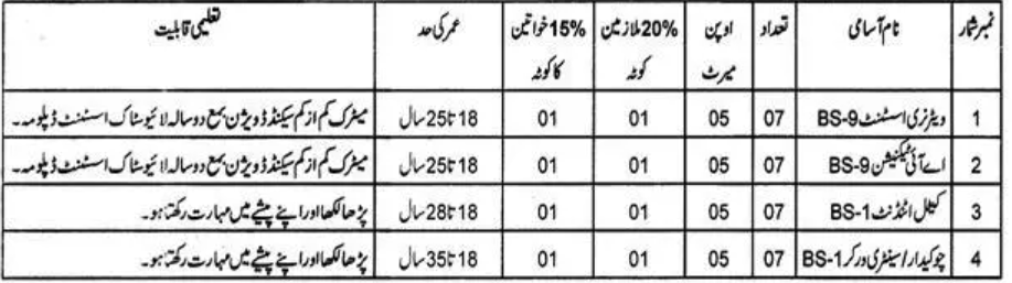 Livestock and Dairy Development Department Punjab Jobs 2024