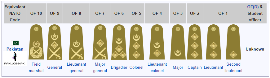 Pakistan Army Ranks Badges