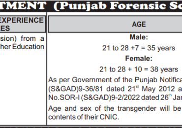Punjab Forensic Science Agency Jobs 2023 Online Apply