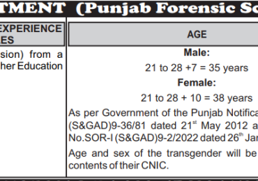 Punjab Forensic Science Agency Jobs 2024 Online Apply