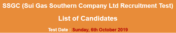 SSGC Jobs NTS Test Result 2023 6th October Answer Keys Check Online