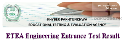 ETEA Engineering Entrance Test Result